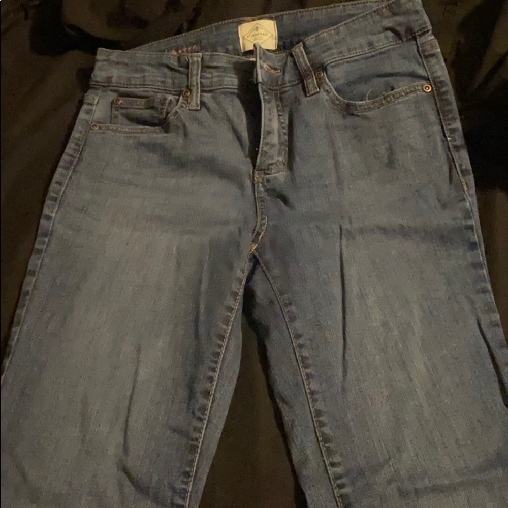 Juniors straight leg dark blue jeans size 4p